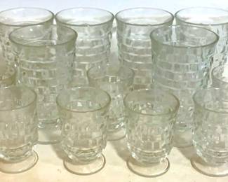 253 Fostoria American Assorted Glasses 4 & 6.5 tall