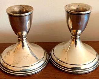 31 Preisner Sterling Weighted Candle Holders, 4" Tall