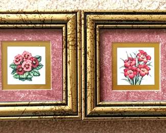 7 Set of 2 Framed Prints - 4" x 4"