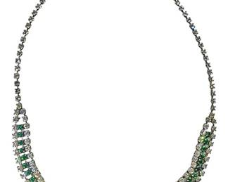 Rhinestone Clear Dark Green Necklace