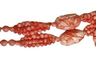 Vintage Carved Coral Necklace
