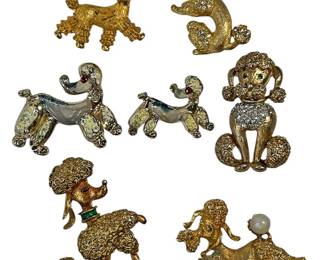 Vintage Poodle Brooches Pins