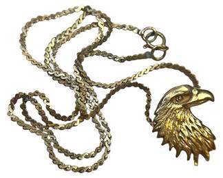 14K Gold Eagle Necklace