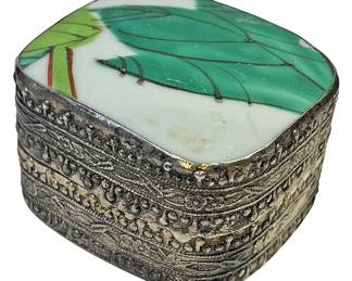 Silver Enamel Trinket Box