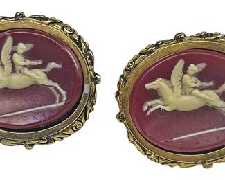 Vintage Dante Cufflinks Pegasus Cameo