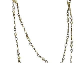 Anne Klein Pear Bead Gold Tone Necklace