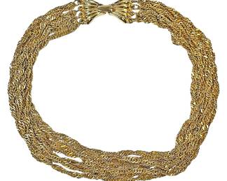Striking MultiStrand Gold Tone Choker