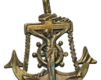 14K CrucifixAnchor Pendant