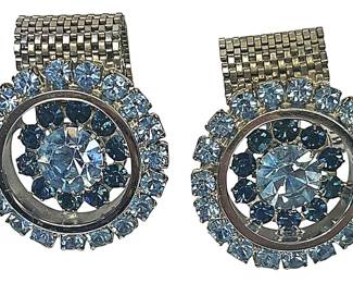 Vintage Todds Blue Rhinestone Cuff Links