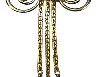 1940s Era Blue Rhinestone Brooch