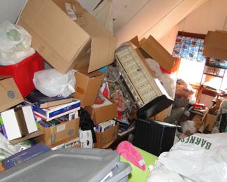 Store display and boxes to dig through