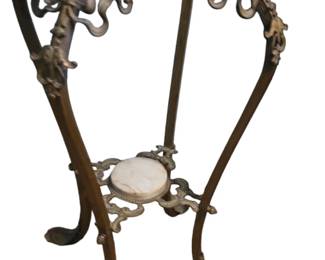 Metal and marble top side table