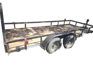 16 ft. Maxey utility trailer; brand new electric jack; 7000 lb. max limit; 2 inch ball; 15 inch tires; LED lights; 300 gallon tank