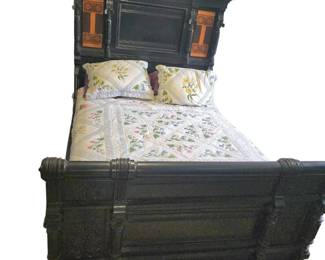 Exquisite 1800s Renaissance Revival Double bed