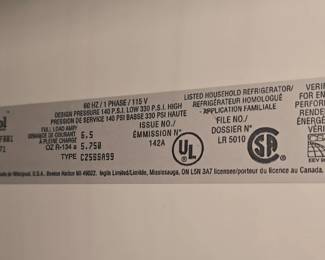 Whirlpool side by side fridge