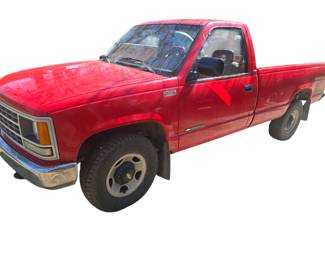 1993 Chevy Cheyenne 3500 Red Pick-up truck;  1 ton truck; 5.7 litre; Mileage 128,741