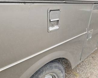 2001 Chevy Silverado 2500 with Utility bed with doors; 6.0 litre; 2WD automatic; 95,641 mileage; 4L80E transmission; Command Pro Compressor (in bed), 3/4 ton; SafeDAir Generator; Roof mount strobe lights (white); Aluminum flip-over bumper vice hitch 2" & 2 5/16" 