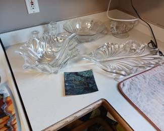 Mikasa glass serving pieces