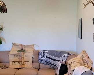 Fabric sectional, miscellaneous home decor
