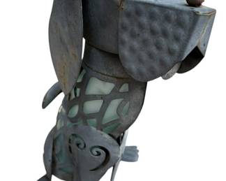 Metal Garden Dog Sculpture