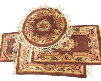 Vintage Floral Four Piece Rug Set