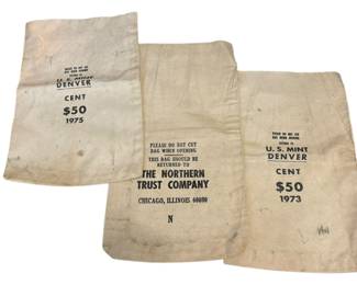Vintage Canvas Bank Money Bags