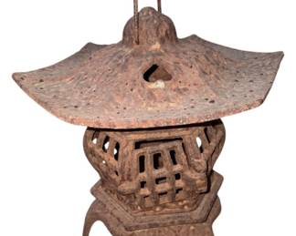 Vintage Cast Iron Pagoda Hanging Lantern