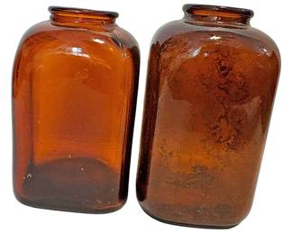 Two Vintage Amber Snuff Bottles