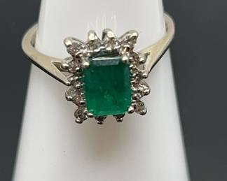 Ring Marked 14K with Green Stone