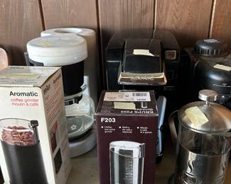 Coffee grinders and pots