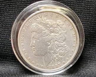 1887 US Silver Morgan Dollar 