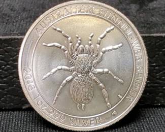 2016 Australia Funnel Web Spider 1 Oz .999 Fine Silver $1 Dollar Coin 