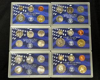 United States Mint Proof Coin Sets, Qty 3, Including Years 2000, 2001, And 2002 
