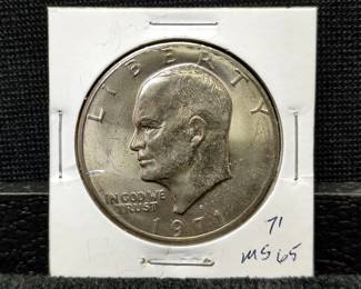 1963 Franklin Half Dollar, 1971 Eisenhower Dollar Coin, Silver Washington Quarters, Qty 3, Dated 1964-D & 1954-D, And Kennedy Half Dollars, Qty 7, Dated 1967, 1968-D, 1969-D,1976 Bicentennial, And 1999-P & D