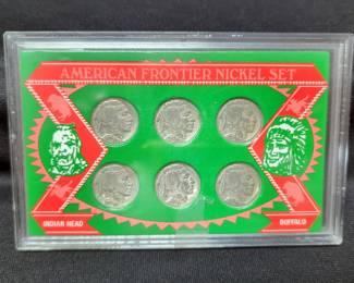 US Coin Collection Including American Frontier Indian Head Buffalo Nickel Set, Americas Favorite Coins Slabbed Set, And 1960 Proof Coin Sets From Denver And Philadelphia Mints