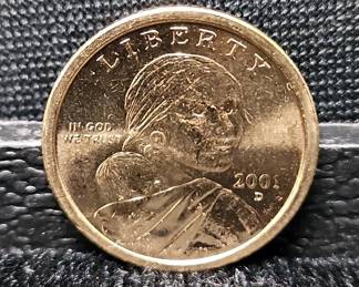 US Uncirculated Sacagawea Dollar Coins, Qty 10, Dated 2001, 2002, 2003, 2004, & 2005 