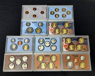 United States Mint Proof Coin Sets, Qty 3, Including Years 2009, 2010, & 2011 
