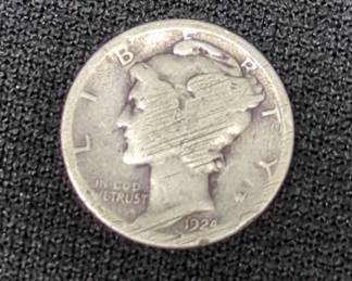 US Silver Mercury Dimes, Qty 56, Dates Range 1918 - 1924 