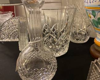 Waterford decanter and ice bucket. 