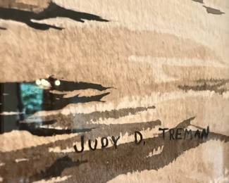 Framed & Matted Sailboat Watercolor Print by Judy D. Treman