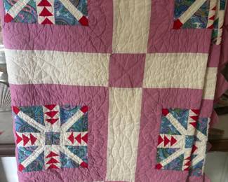 Pink/Multicolored Union Jack Quilt