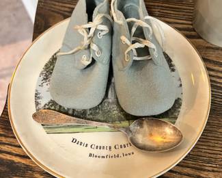 Blue Felt Baby Shoes