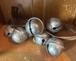 Antique Sleigh Bells with Leather Strap