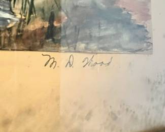 Framed Painting of Windmill by M.D. Hood