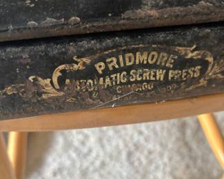 Pridmore Automatic Screw Press Cast Iron Book Bress