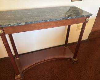 Neoclassical Empire Style Mahogany Marble Top Console Table