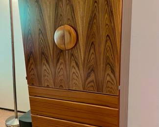 Mid Century Armoire Dresser with Matching Side Table