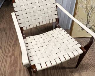 Pair of leather safari chairs