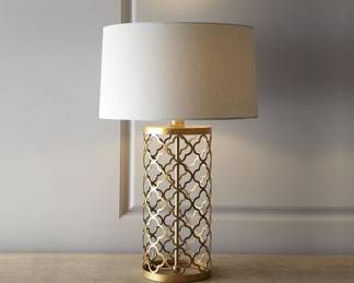 Pair gold finish table lamps