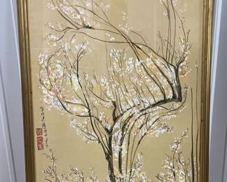 Framed watercolor. Chinese style